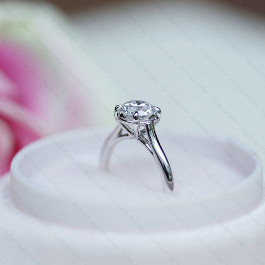 2 Carat Round Cut Diamond Engagement Ring for Women, Wedding Ring, Solitaire Ring