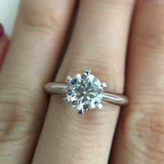 2 Carat Round Cut Diamond Engagement Ring for Women, Solitaire Ring, Wedding Ring