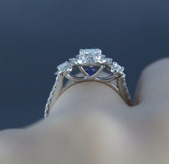 1 Carat Oval Cut Diamond Engagement Ring for Women, Halo Ring Set, Wedding Ring