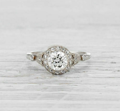 1.5 Carat Round Cut CD Lab Grown Diamond Engagement Ring For Women Halo Engagement Ring, Wedding Ring, Anniversary Gifts