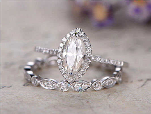 1 Carat Marquise Cut Diamond Engagement Ring for Women, Bridal Set Wedding Ring, Anniversary Gifts For Her