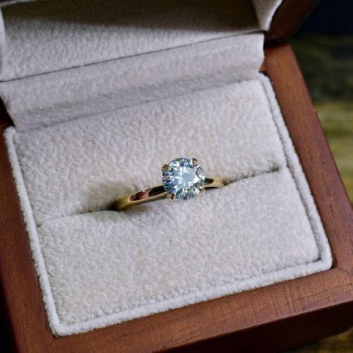 1 Carat Round CVD Lab Grown Diamond Ring, Solitaire Engagement Ring For Women, Prong Setting Ring, Wedding Ring