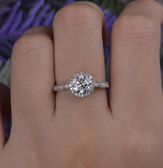 2 Carat Round Cut Diamond Engagement Ring for Women, Wedding Ring