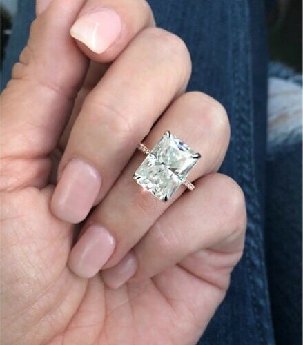 3.5 Carat Radiant Cut Diamond Engagement Ring for Women, Wedding Ring