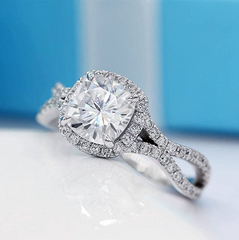 2.5 Carat Cushion Cut Diamond Engagement Ring For Women, Wedding Ring, Christmas Gifts