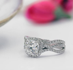 2.5 Carat Cushion Cut Diamond Engagement Ring For Women, Wedding Ring, Christmas Gifts