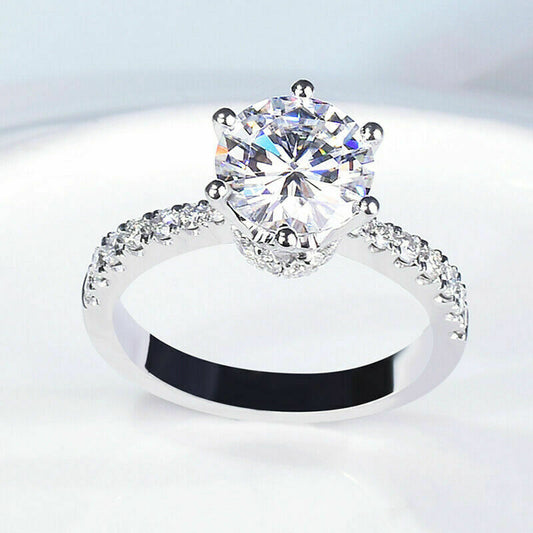 2 Carat Round Cut Diamond Engagement Ring for Women, Hidden Halo Ring, Wedding Ring, Anniversary Gifts