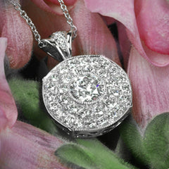 0.80 TCW Round Cut Diamond Charm Pendant For Women, White Gold Pendant, Wedding Pendant, Christmas Gifts