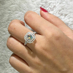 2.50 TCW Round Cut CVD Lab Grown Diamond Engagement Ring For Women, Halo Engagement Ring, Promise Ring for Women