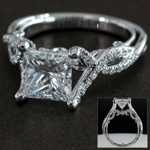 2.5 Carat Princess Cut Diamond Engagement Ring for Women, Wedding Ring, Anniversary Gifts For Her