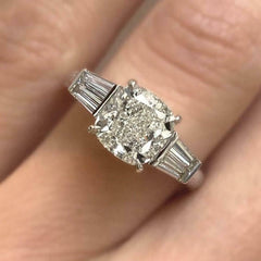 3 Carat Cushion Cut Diamond Engagement Ring for Women, Wedding Ring, Christmas Gifts