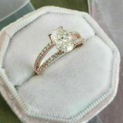 2.5 Carat Oval Cut Diamond Engagement Ring for Women, Wedding Ring, Christmas Gifts