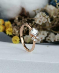 1 Carat Princess Cut Diamond Engagement Ring for Women, Cluster Ring, Wedding Ring, Anniversary Gifts