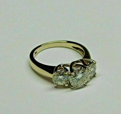 2 Carat Round CVD Lab Grown Diamond Engagement Ring for Women, Three Stone Ring, Anniversary Gifts, Christmas Gifts, Wedding Ring