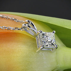 2 CT Princess Cut Diamond Charm Pendant For Women, Christmas Gifts