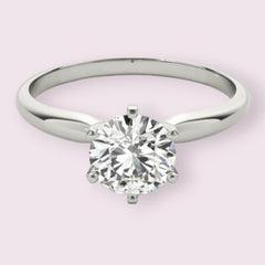 2.5 Carat Round Cut CVD Lab Grown Diamond Engagement Ring For Women, Solitaire Ring, Wedding Ring