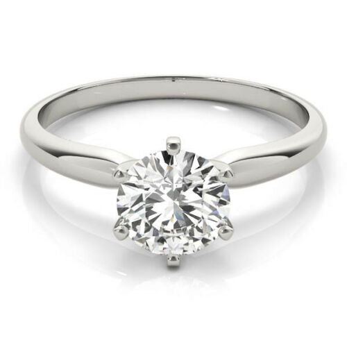2.5 Carat Round Cut CVD Lab Grown Diamond Engagement Ring For Women, Solitaire Ring, Wedding Ring