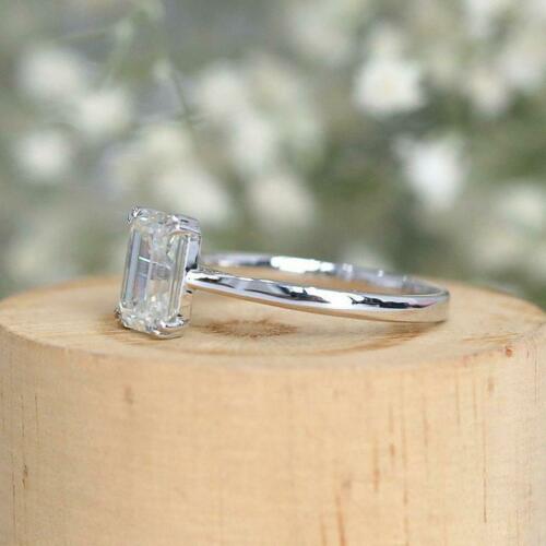 2 Carat Emerald Cut Diamond Engagement Ring for Women, Solitaire Ring, Wedding Ring