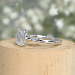 2 Carat Emerald Cut Diamond Engagement Ring for Women, Solitaire Ring, Wedding Ring