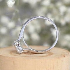 2 Carat Emerald Cut Diamond Engagement Ring for Women, Solitaire Ring, Wedding Ring