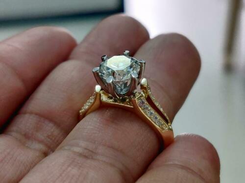 2.5 Carat Round Cut Diamond Engagement Ring for Women, Split Shank Ring, Wedding Ring, Anniversary Gifts