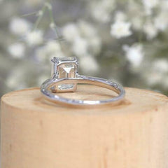 2 Carat Emerald Cut Diamond Engagement Ring for Women, Solitaire Ring, Wedding Ring