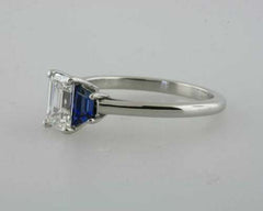 2.5 Carat Emerald Cut Diamond Engagement Ring for Women, Three Stone Ring, Wedding Ring
