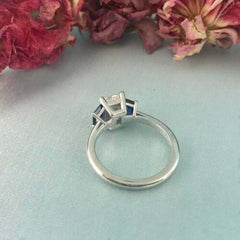 2.5 Carat Emerald Cut Diamond Engagement Ring for Women, Three Stone Ring, Wedding Ring