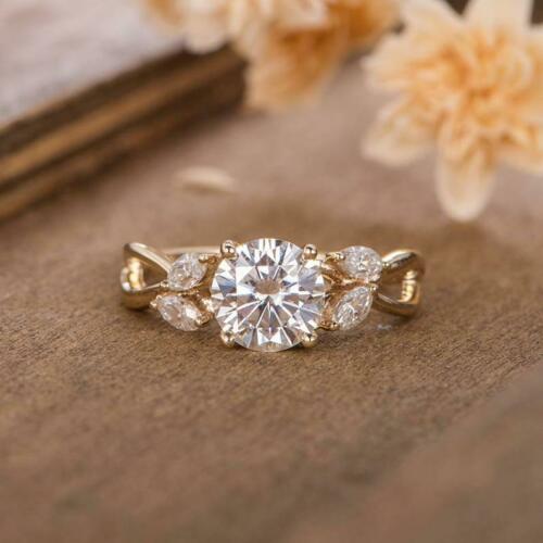 2 Carat Round Cut Diamond Engagement Ring for Women, Twisted Ring, Wedding Ring