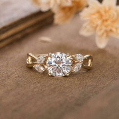 2 Carat Round Cut Diamond Engagement Ring for Women, Twisted Ring, Wedding Ring