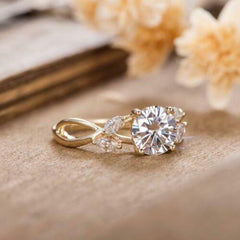 2 Carat Round Cut Diamond Engagement Ring for Women, Twisted Ring, Wedding Ring
