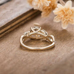 2 Carat Round Cut Diamond Engagement Ring for Women, Twisted Ring, Wedding Ring