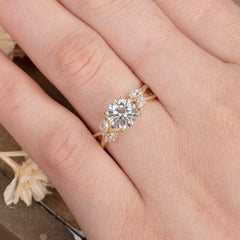 2 Carat Round Cut Diamond Engagement Ring for Women, Twisted Ring, Wedding Ring