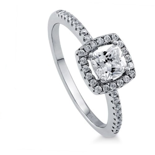 1.30 TCW Cushion CVD Lab Grown Diamond Engagement Ring For Women, Halo Engagement Ring, Anniversary Gifts, Wedding Ring, Christmas Gifts