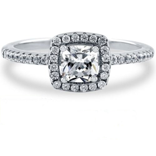 1.30 TCW Cushion CVD Lab Grown Diamond Engagement Ring For Women, Halo Engagement Ring, Anniversary Gifts, Wedding Ring, Christmas Gifts