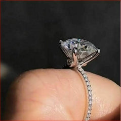 3 Carat Round Cut CVD Lab Grown Diamond Engagement Ring For Women, Wedding Ring