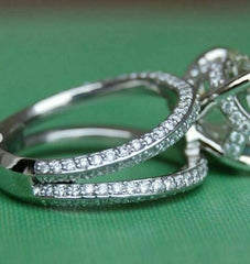 3 Carat Round Cut Diamond Engagement Ring for Women, Split Shank Ring, Wedding Ring