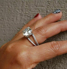3 Carat Round Cut Diamond Engagement Ring for Women, Split Shank Ring, Wedding Ring