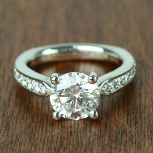 2.5 Carat Round Cut Diamond Engagement Ring For Women, Anniversary Gifts, Christmas Gifts, Wedding Ring