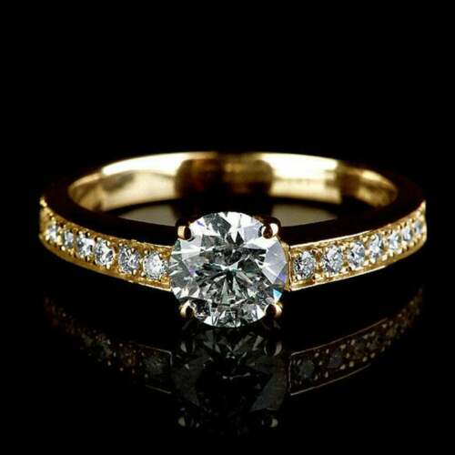 1.5 Carat Round Cut Diamond Engagement Ring for Women, Anniversary Gift For Her, Wedding Ring