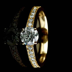 1.5 Carat Round Cut Diamond Engagement Ring for Women, Anniversary Gift For Her, Wedding Ring