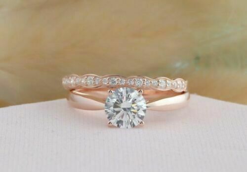 1.5 Carat Round Cut Diamond Engagement Ring for Women, Bridal Set Wedding Ring, Handmade Ring, Christmas Gifts