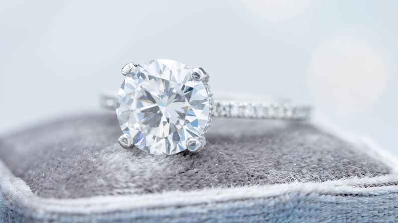 3 Carat Round Cut Diamond Engagement Ring For Women, Wedding Ring