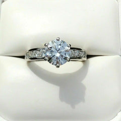 2.50 Carat Round CVD Lab Grown Diamond Engagement Ring, Channel Setting Wedding Ring, Promise Ring for Her, Christmas Gifts, Anniversary Gifts, Handmade Ring