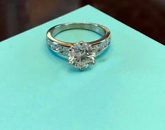 2.50 Carat Round CVD Lab Grown Diamond Engagement Ring, Channel Setting Wedding Ring, Promise Ring for Her, Christmas Gifts, Anniversary Gifts, Handmade Ring