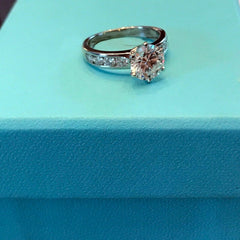 2.50 Carat Round CVD Lab Grown Diamond Engagement Ring, Channel Setting Wedding Ring, Promise Ring for Her, Christmas Gifts, Anniversary Gifts, Handmade Ring