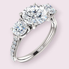 2 Carat Round CVD Lab Grown Diamond Engagement Ring for Women, Three Stone Anniversary Gifts, Christmas Gifts, Wedding Ring