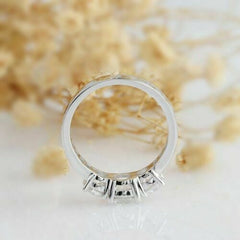 1.5 Carat Round Cut Diamond Engagement Ring for Women, Three Stone Ring, Wedding Ring, Christmas Gifts