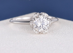 2 Carat Round Cut Diamond Engagement Ring for Women, Wedding Ring