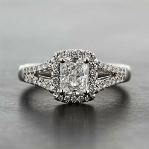 1.5 Carat Radiant Cut Diamond Engagement Ring, Halo Ring Set, Wedding Ring, Anniversary Gifts